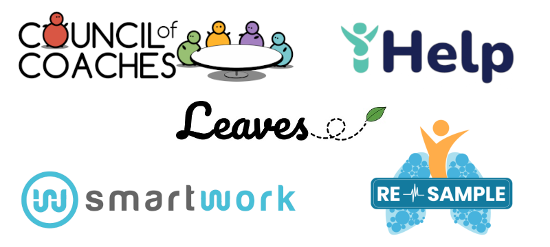 Image showing the project logo's for Council of Coaches, iHelp, Leaves, SmartWork and RE-SAMPLE